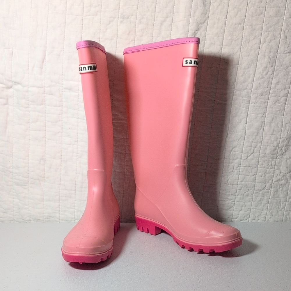 Pink Tall Rain Boots